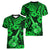 Hawaii Ukulele Women V Neck T Shirt Polynesian Pattern Green Version LT01 - Polynesian Pride