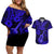 Hawaii Ukulele Couples Matching Off Shoulder Short Dress and Hawaiian Shirt Polynesian Pattern Navy Blue Version LT01 Blue - Polynesian Pride