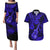 Hawaii Ukulele Couples Matching Puletasi Dress and Hawaiian Shirt Polynesian Pattern Navy Blue Version LT01 Blue - Polynesian Pride