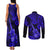 Hawaii Ukulele Couples Matching Tank Maxi Dress and Long Sleeve Button Shirts Polynesian Pattern Navy Blue Version LT01 - Polynesian Pride