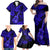 Hawaii Ukulele Family Matching Off Shoulder Maxi Dress and Hawaiian Shirt Polynesian Pattern Navy Blue Version LT01 - Polynesian Pride