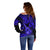 Hawaii Ukulele Off Shoulder Sweater Polynesian Pattern Navy Blue Version LT01 - Polynesian Pride