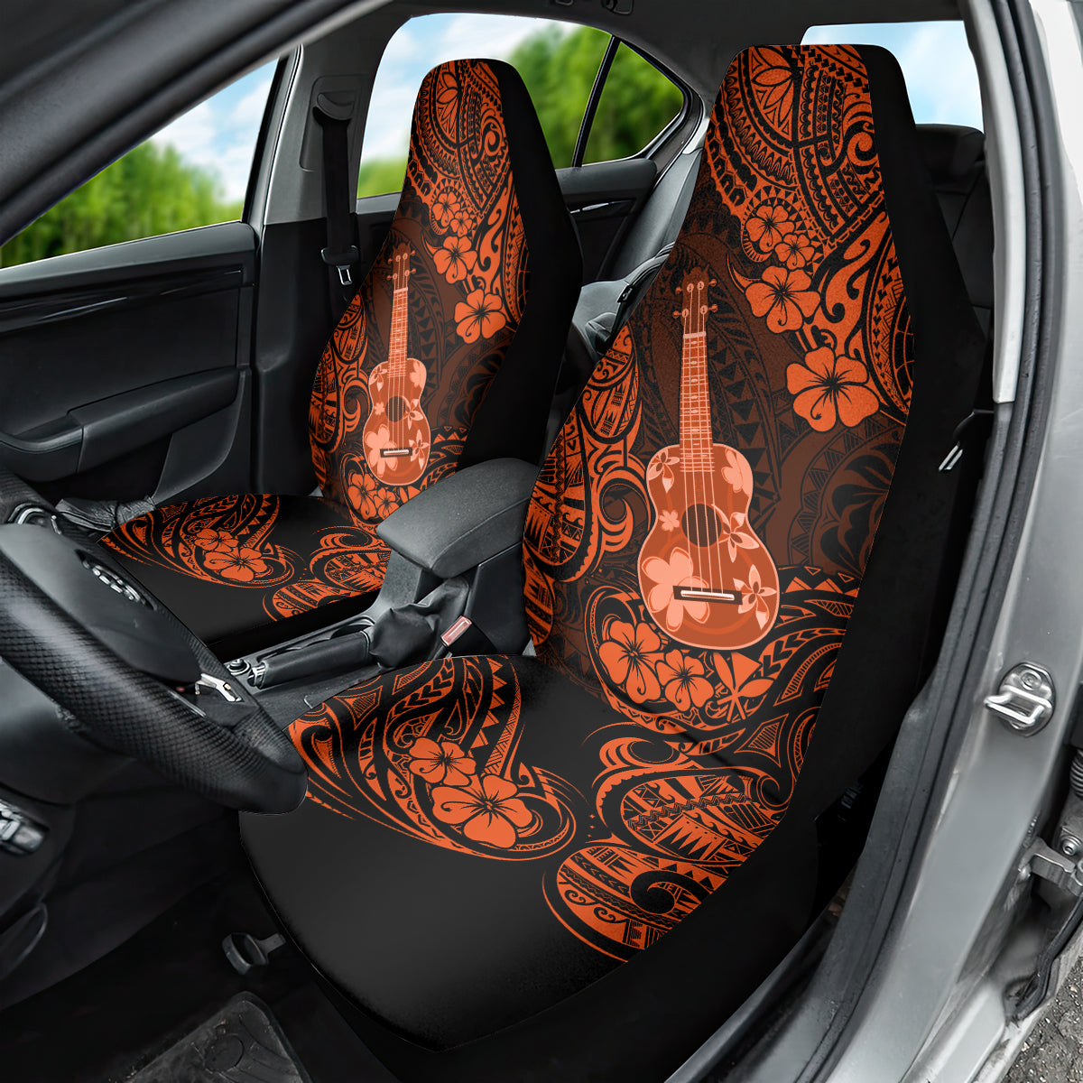 Hawaii Ukulele Car Seat Cover Polynesian Pattern Orange Version LT01 - Polynesian Pride