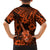 Hawaii Ukulele Family Matching Off Shoulder Long Sleeve Dress and Hawaiian Shirt Polynesian Pattern Orange Version LT01 - Polynesian Pride