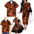 Hawaii Ukulele Family Matching Off Shoulder Long Sleeve Dress and Hawaiian Shirt Polynesian Pattern Orange Version LT01 - Polynesian Pride