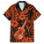 Hawaii Ukulele Family Matching Off Shoulder Long Sleeve Dress and Hawaiian Shirt Polynesian Pattern Orange Version LT01 Dad's Shirt - Short Sleeve Orange - Polynesian Pride