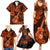 Hawaii Ukulele Family Matching Summer Maxi Dress and Hawaiian Shirt Polynesian Pattern Orange Version LT01 - Polynesian Pride