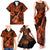 Hawaii Ukulele Family Matching Tank Maxi Dress and Hawaiian Shirt Polynesian Pattern Orange Version LT01 - Polynesian Pride