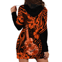 Hawaii Ukulele Hoodie Dress Polynesian Pattern Orange Version LT01 - Polynesian Pride