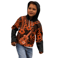 Hawaii Ukulele Kid Hoodie Polynesian Pattern Orange Version LT01 - Polynesian Pride