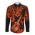 Hawaii Ukulele Long Sleeve Button Shirt Polynesian Pattern Orange Version LT01 Unisex Orange - Polynesian Pride