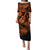 Hawaii Ukulele Puletasi Polynesian Pattern Orange Version LT01 Long Dress Orange - Polynesian Pride