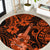 Hawaii Ukulele Round Carpet Polynesian Pattern Orange Version LT01 Orange - Polynesian Pride