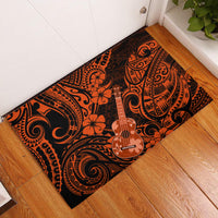 Hawaii Ukulele Rubber Doormat Polynesian Pattern Orange Version LT01 Orange - Polynesian Pride