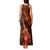 Hawaii Ukulele Tank Maxi Dress Polynesian Pattern Orange Version LT01 - Polynesian Pride