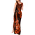 Hawaii Ukulele Tank Maxi Dress Polynesian Pattern Orange Version LT01 - Polynesian Pride