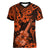 Hawaii Ukulele Women V Neck T Shirt Polynesian Pattern Orange Version LT01 Female Orange - Polynesian Pride