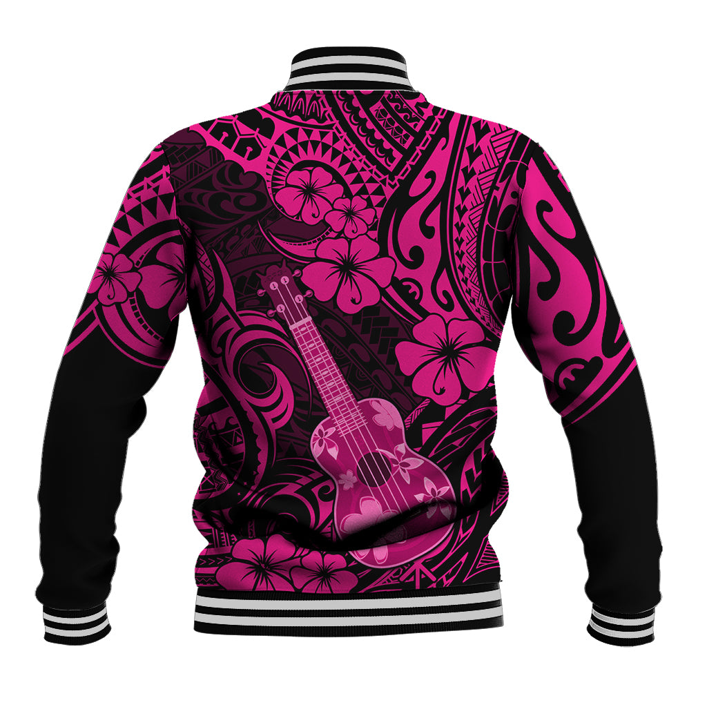 Hawaii Ukulele Baseball Jacket Polynesian Pattern Pink Version LT01 - Polynesian Pride