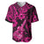 Hawaii Ukulele Baseball Jersey Polynesian Pattern Pink Version LT01 Pink - Polynesian Pride