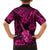 Hawaii Ukulele Family Matching Off Shoulder Short Dress and Hawaiian Shirt Polynesian Pattern Pink Version LT01 - Polynesian Pride