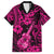 Hawaii Ukulele Family Matching Off Shoulder Short Dress and Hawaiian Shirt Polynesian Pattern Pink Version LT01 Dad's Shirt - Short Sleeve Pink - Polynesian Pride