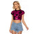 Hawaii Ukulele Raglan Cropped T Shirt Polynesian Pattern Pink Version LT01 Female Pink - Polynesian Pride