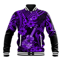 Hawaii Ukulele Baseball Jacket Polynesian Pattern Purple Version LT01 Unisex Purple - Polynesian Pride