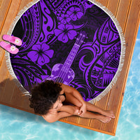Hawaii Ukulele Beach Blanket Polynesian Pattern Purple Version LT01 - Wonder Print Shop
