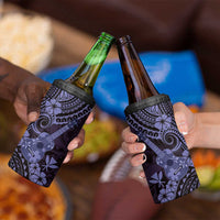 Hawaii Ukulele 4 in 1 Can Cooler Tumbler Polynesian Pattern Purple Version