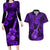 Hawaii Ukulele Couples Matching Long Sleeve Bodycon Dress and Hawaiian Shirt Polynesian Pattern Purple Version LT01 Purple - Polynesian Pride