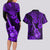 Hawaii Ukulele Couples Matching Long Sleeve Bodycon Dress and Hawaiian Shirt Polynesian Pattern Purple Version LT01 - Polynesian Pride