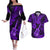 Hawaii Ukulele Couples Matching Off The Shoulder Long Sleeve Dress and Hawaiian Shirt Polynesian Pattern Purple Version LT01 Purple - Polynesian Pride