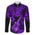 Hawaii Ukulele Family Matching Off Shoulder Long Sleeve Dress and Hawaiian Shirt Polynesian Pattern Purple Version LT01 Dad's Shirt - Long Sleeve Purple - Polynesian Pride