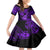 Hawaii Ukulele Family Matching Off Shoulder Short Dress and Hawaiian Shirt Polynesian Pattern Purple Version LT01 Daughter's Dress Purple - Polynesian Pride