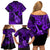 Hawaii Ukulele Family Matching Off Shoulder Short Dress and Hawaiian Shirt Polynesian Pattern Purple Version LT01 - Polynesian Pride