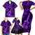 Hawaii Ukulele Family Matching Short Sleeve Bodycon Dress and Hawaiian Shirt Polynesian Pattern Purple Version LT01 - Polynesian Pride