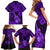 Hawaii Ukulele Family Matching Short Sleeve Bodycon Dress and Hawaiian Shirt Polynesian Pattern Purple Version LT01 - Polynesian Pride