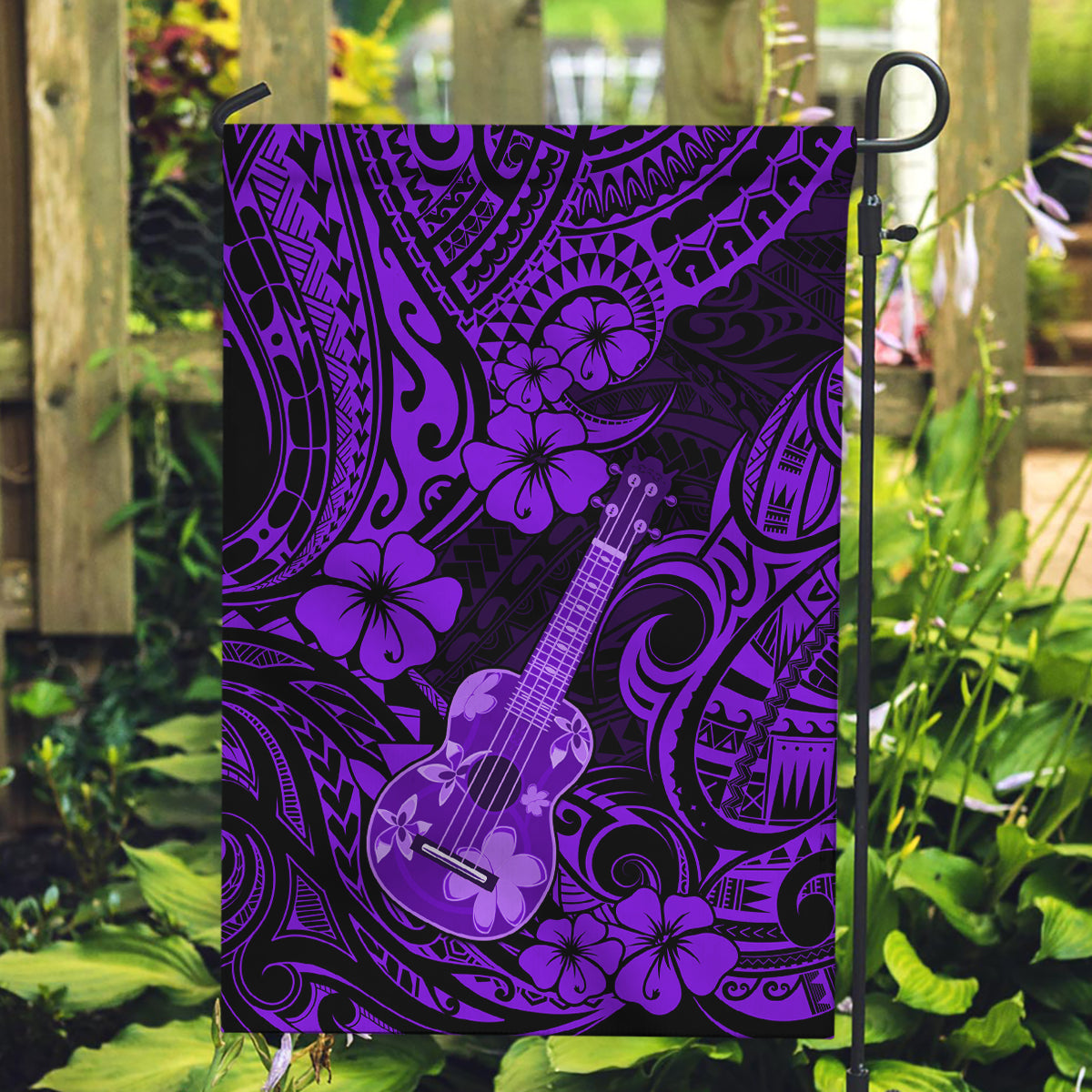 Hawaii Ukulele Garden Flag Polynesian Pattern Purple Version LT01 Garden Flag Purple - Polynesian Pride