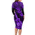 Hawaii Ukulele Long Sleeve Bodycon Dress Polynesian Pattern Purple Version LT01 - Polynesian Pride