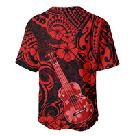 Hawaii Ukulele Baseball Jersey Polynesian Pattern Red Version LT01 - Polynesian Pride