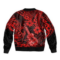Hawaii Ukulele Bomber Jacket Polynesian Pattern Red Version LT01 - Polynesian Pride