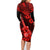 Hawaii Ukulele Family Matching Long Sleeve Bodycon Dress and Hawaiian Shirt Polynesian Pattern Red Version LT01 - Polynesian Pride