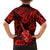 Hawaii Ukulele Family Matching Off Shoulder Long Sleeve Dress and Hawaiian Shirt Polynesian Pattern Red Version LT01 - Polynesian Pride