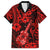 Hawaii Ukulele Family Matching Off Shoulder Long Sleeve Dress and Hawaiian Shirt Polynesian Pattern Red Version LT01 Dad's Shirt - Short Sleeve Red - Polynesian Pride