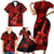 Hawaii Ukulele Family Matching Short Sleeve Bodycon Dress and Hawaiian Shirt Polynesian Pattern Red Version LT01 - Polynesian Pride