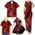 Hawaii Ukulele Family Matching Tank Maxi Dress and Hawaiian Shirt Polynesian Pattern Red Version LT01 - Polynesian Pride