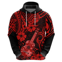 Hawaii Ukulele Hoodie Polynesian Pattern Red Version LT01 - Polynesian Pride