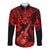 Hawaii Ukulele Long Sleeve Button Shirt Polynesian Pattern Red Version LT01 Unisex Red - Polynesian Pride