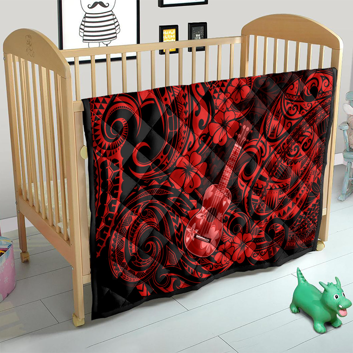 Hawaii Ukulele Quilt Polynesian Pattern Red Version LT01 - Polynesian Pride