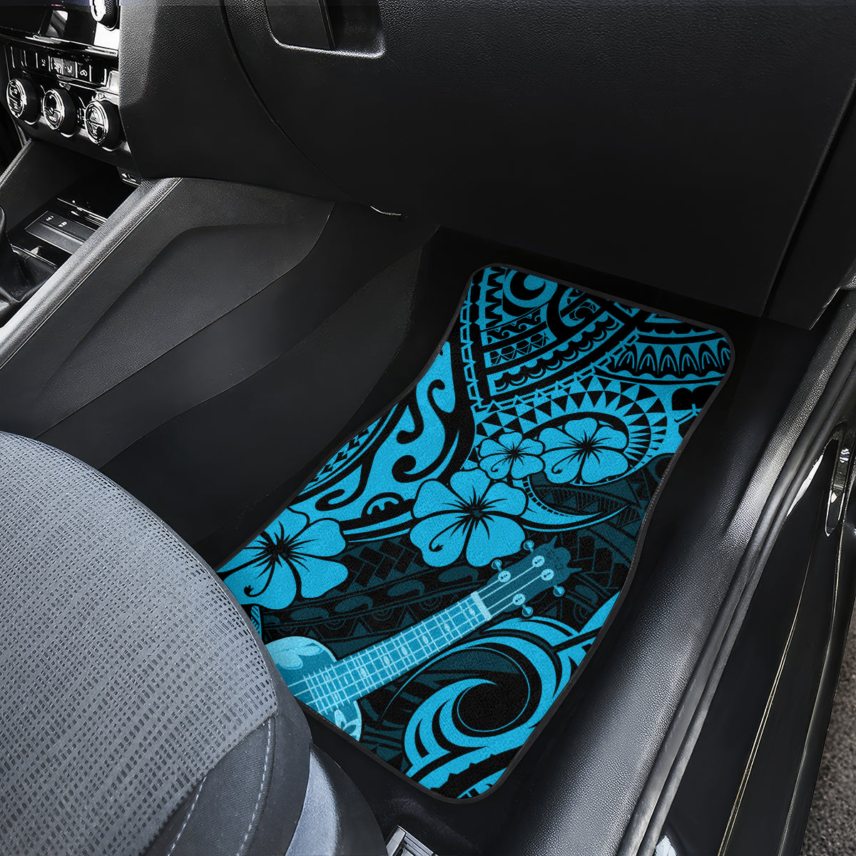 Hawaii Ukulele Car Mats Polynesian Pattern Sky Blue Version LT01 - Polynesian Pride